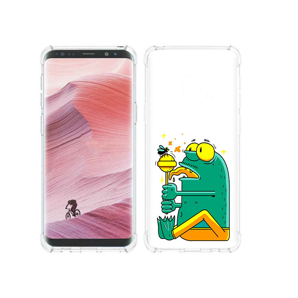 

Чехол MyPads Tocco для Samsung Galaxy S9 Зеленая лягушка с чупа чупсом (PT101623.567.85), Прозрачный, Tocco