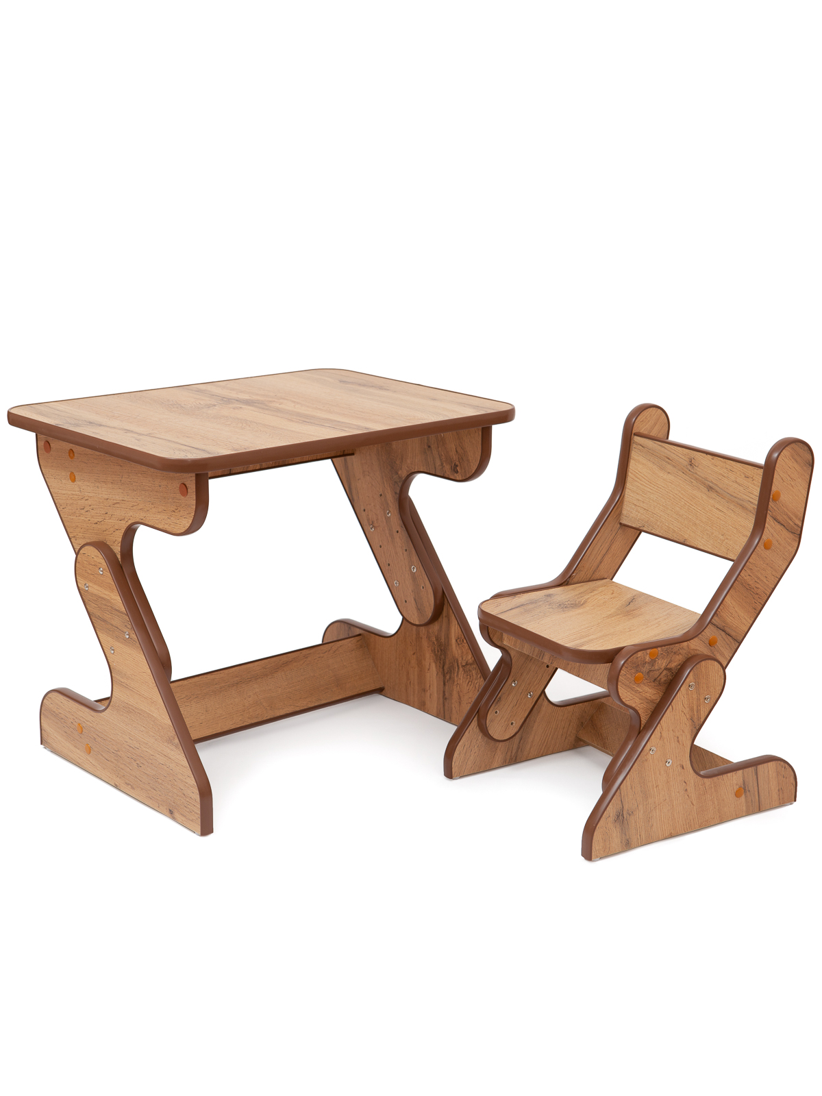 Комплект растущей детской мебели, стол и стул, Деревянный Бим-Бим, цвет коричневый woodville деревянный стол абилин 90