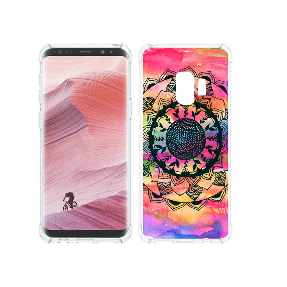 

Чехол MyPads Tocco для Samsung Galaxy S9 яркая абстракция круглый цветок, Прозрачный, Tocco