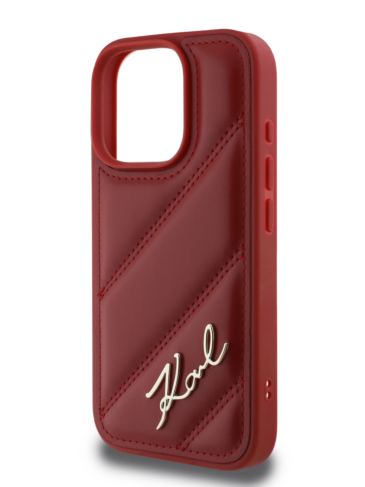 

Чехол Karl Lagerfeld для iPhone 16 Pro из стеганой экокожи PU Leather, красный