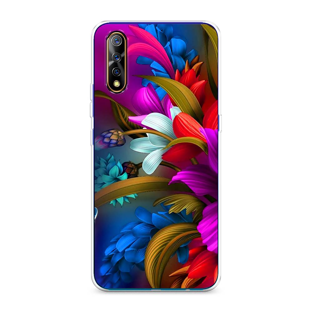 

Чехол на Vivo iQOO Neo "Фантастические цветы", Фиолетовый;красный;синий, 262050-2