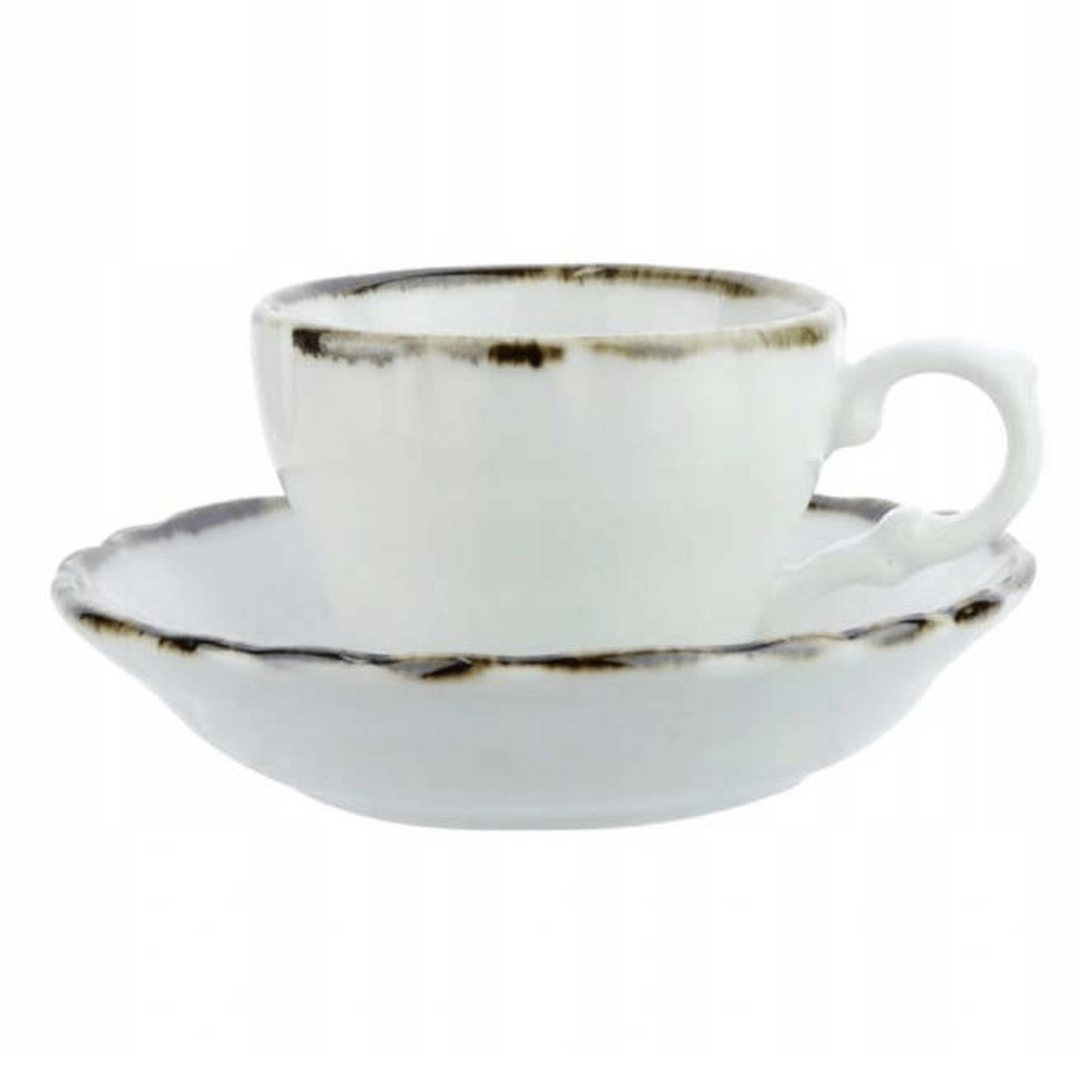 

Чайная пара Porcelana Bogucice River Metal белая 90 мл 12 см, Белый