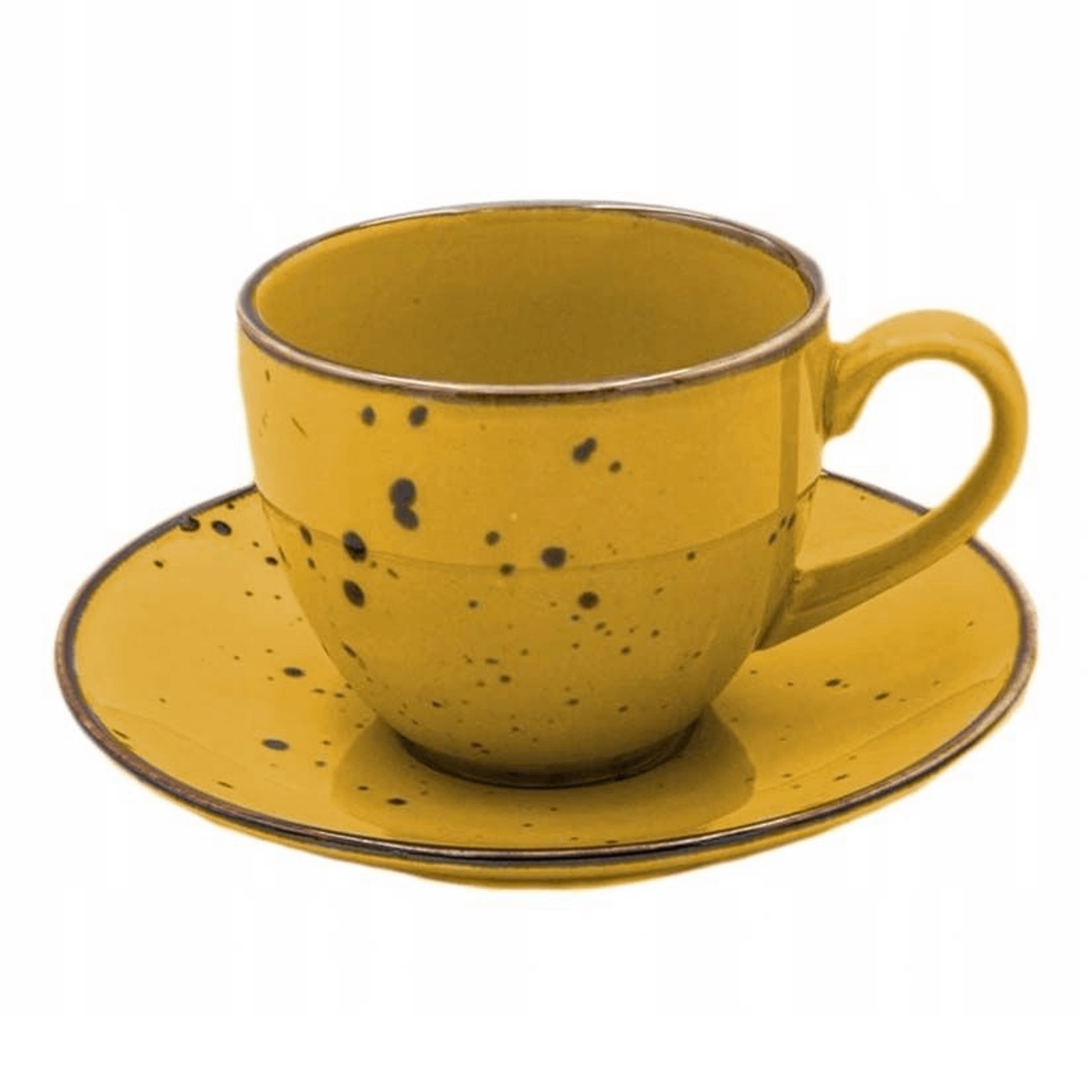 Чайная пара Porcelana Bogucice Alumina Yellow желтая d 16 см 300 мл