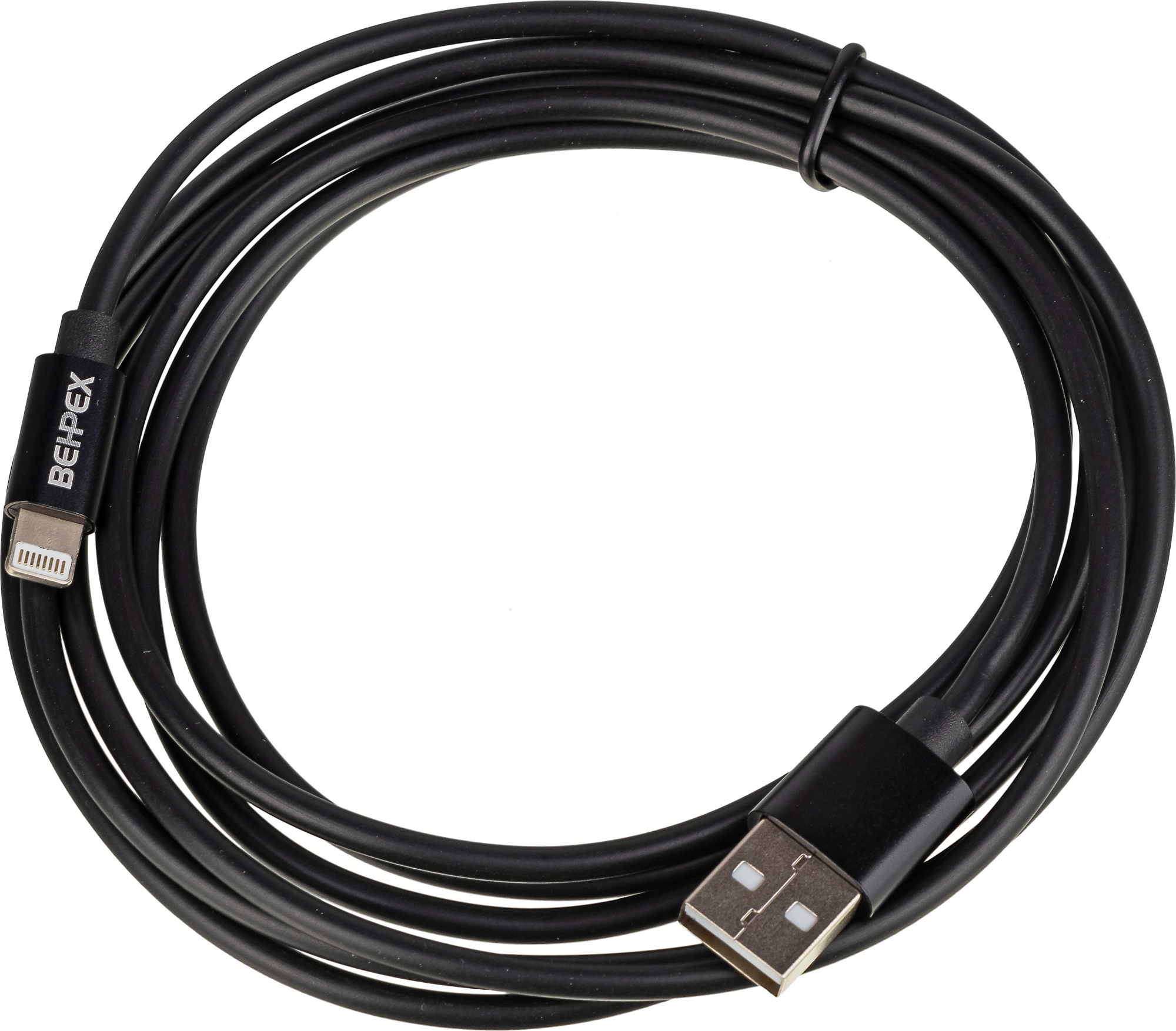 фото Кабель behpex lightning (m) - usb (m) 2.4a, 2 м, черный