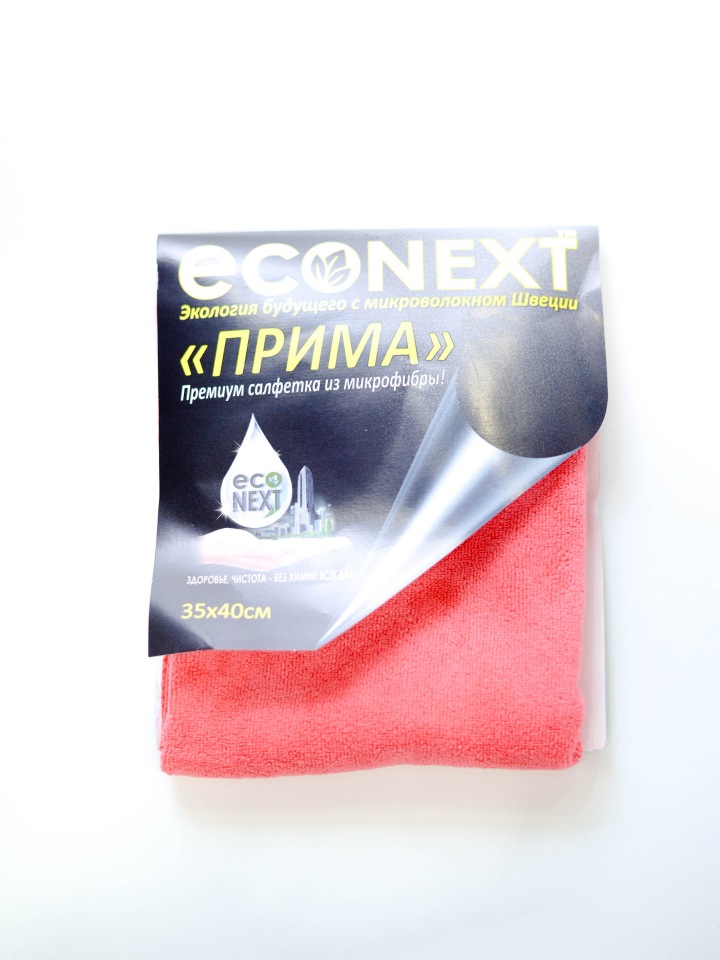 фото Салфетка для уборки econext "прима" из микроволокна, 35*40 см