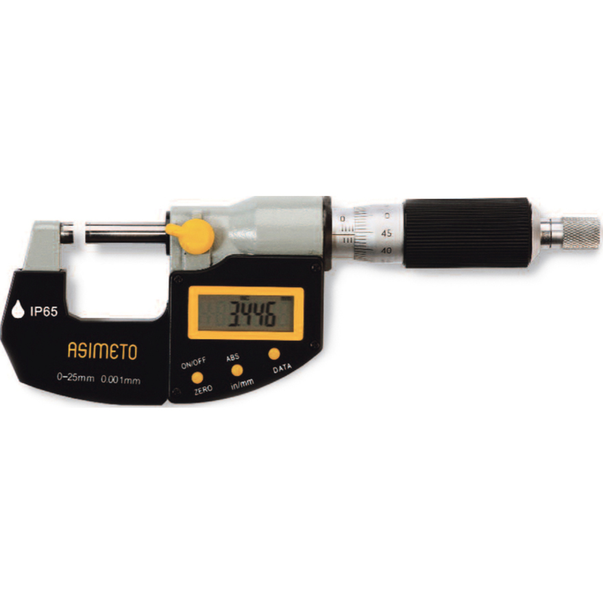 Микрометр ASIMETO 105-06-4 цифровой 125-150 мм IP65 0.001 мм микрометр asimeto 152 01 0 рычажный 0 001 мм 0 25 мм