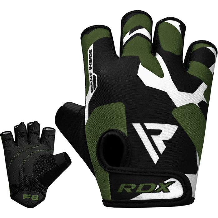 Перчатки для фитнеса RDX F6 BLACK/GREEN M