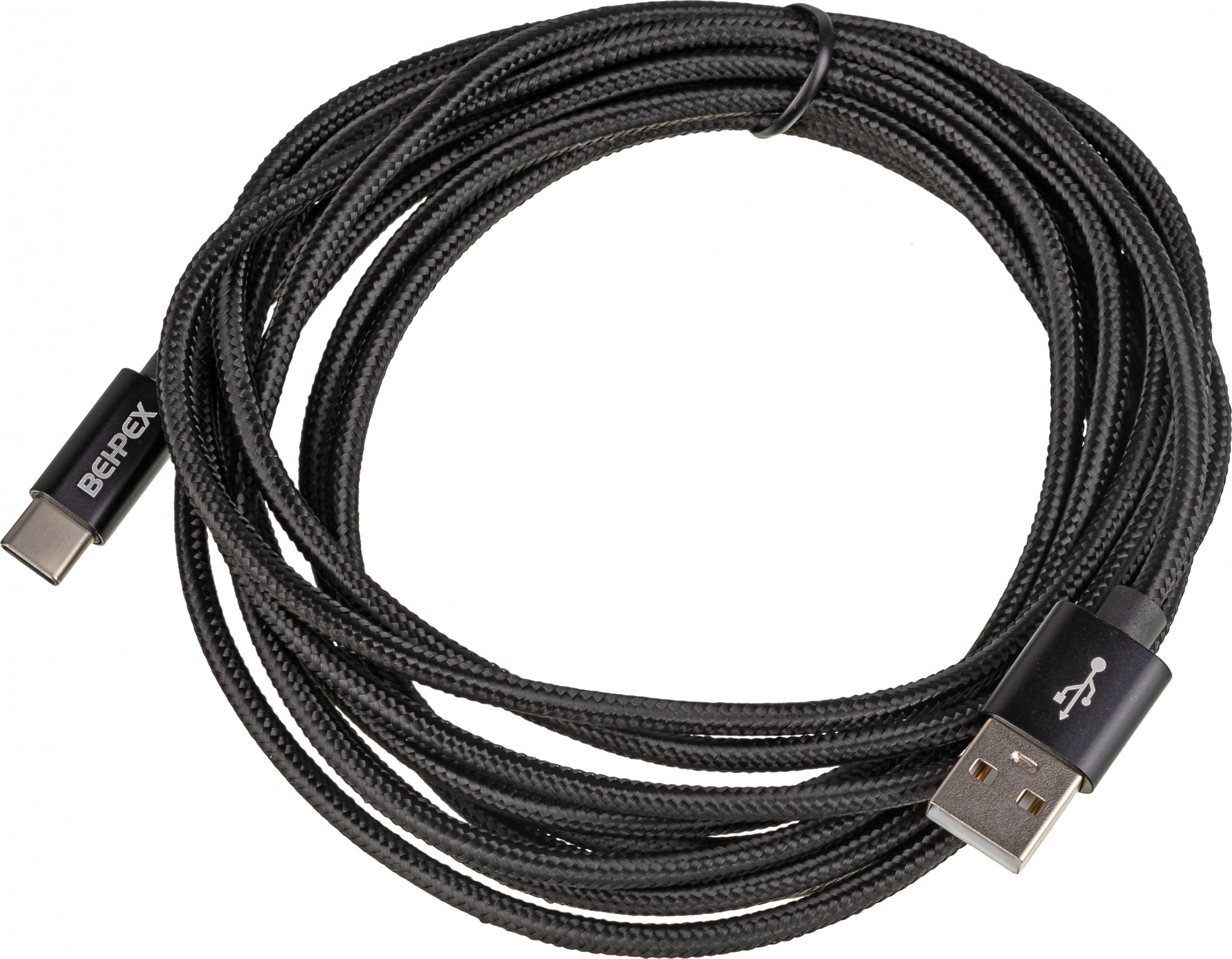 Кабель Behpex USB Type-C (m) - USB (m), 3м, в оплетке, 2.4A, черный