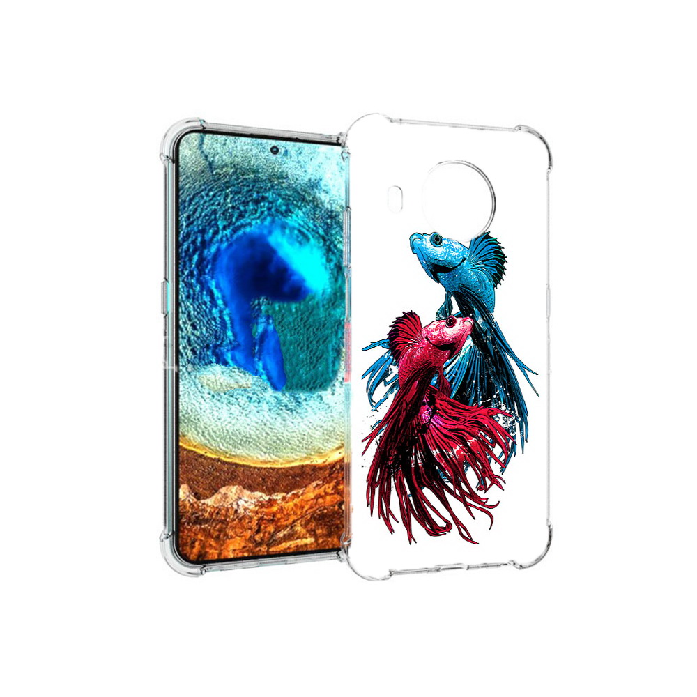 

Чехол MyPads Tocco для Nokia X20 рыбы петушки (PT159436.101.592), Прозрачный, Tocco