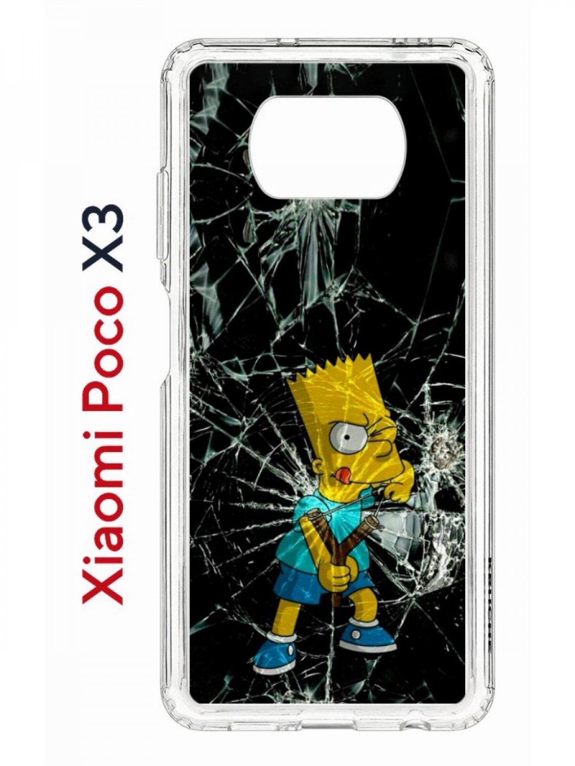 фото Чехол на xiaomi poco x3/x3 pro kruche print барт симпсон,противоударный бампер с принтом кruче