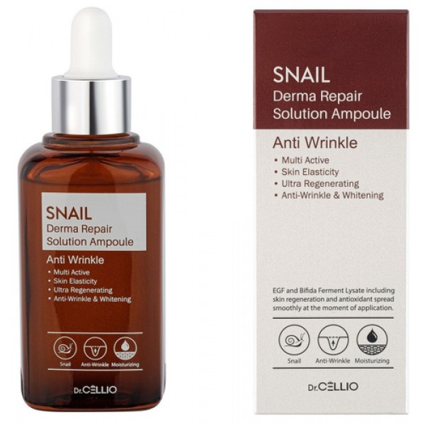 

Сыворотка для лица Dr.Cellio муцин улитки snail derma repair solution ampoule