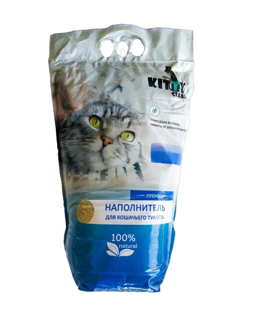 Наполнитель для кошачьего туалета Kitty Clean Премиум комкующийся бентонитовый, 5кг