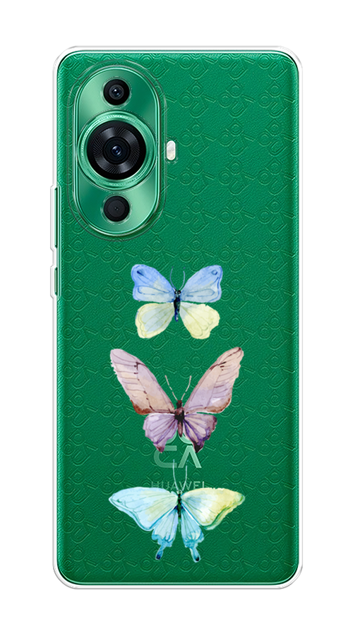 

Чехол на Huawei Nova 11 Pro "Акварельные бабочки", Бирюзовый;розовый, 6121350-1