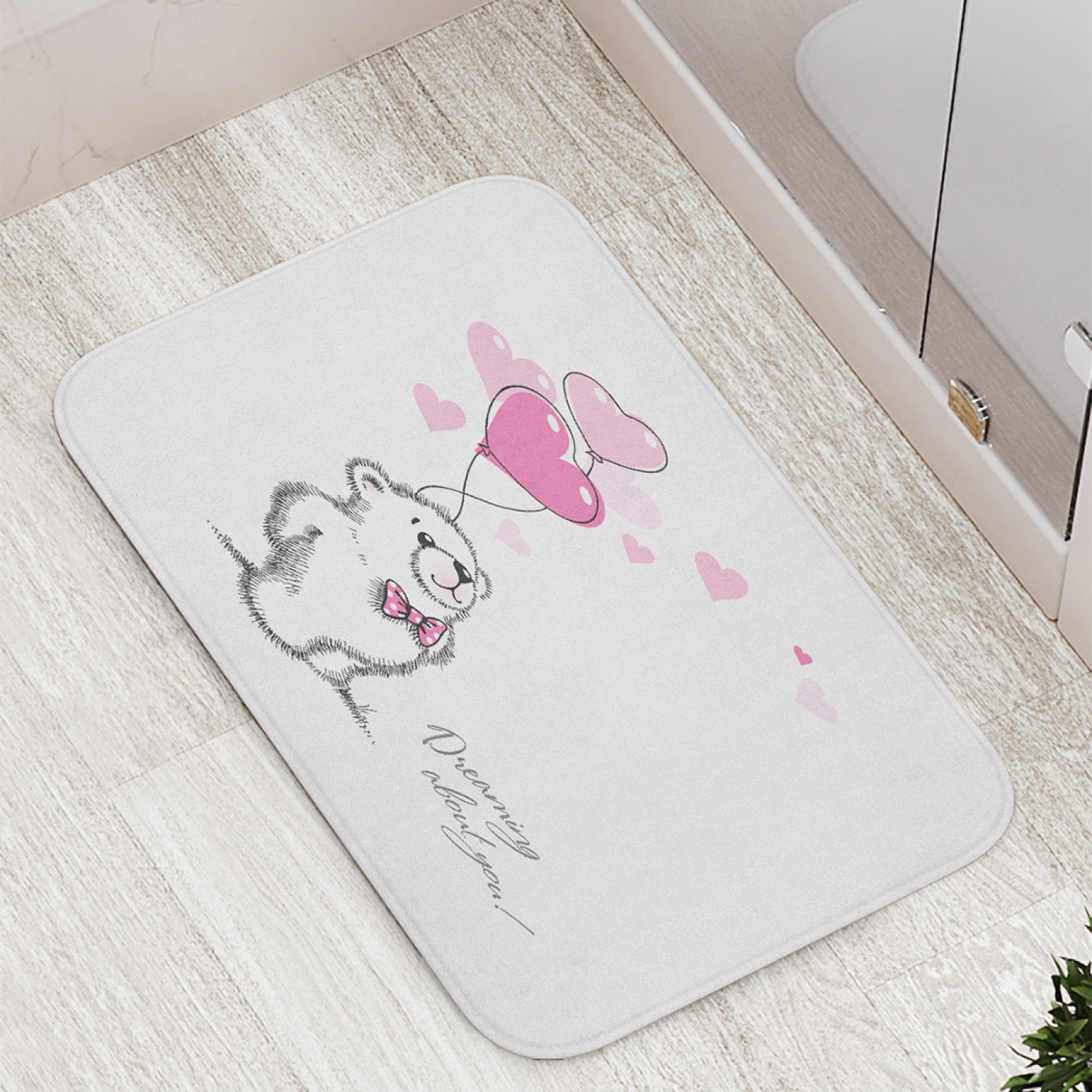 

Коврик противоскользящий JoyArty "Романтический миша" для ванной, сауны, бассейна, 77х52см, Романтический миша