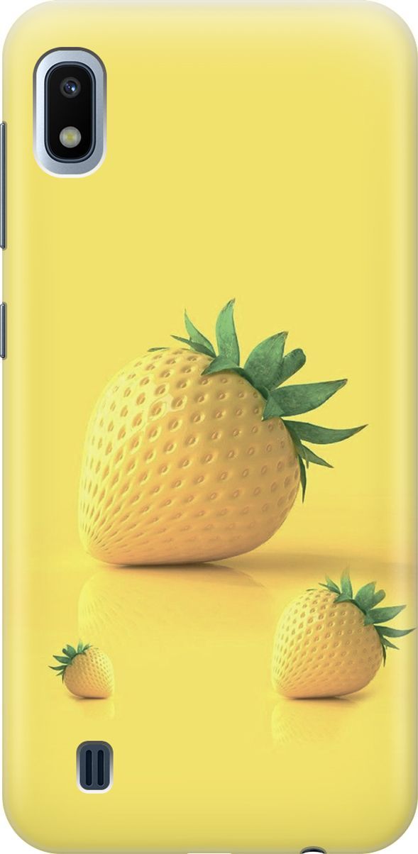 

Силиконовый чехол на Samsung Galaxy A10 с принтом "Желтая клубника", Черный, 7048