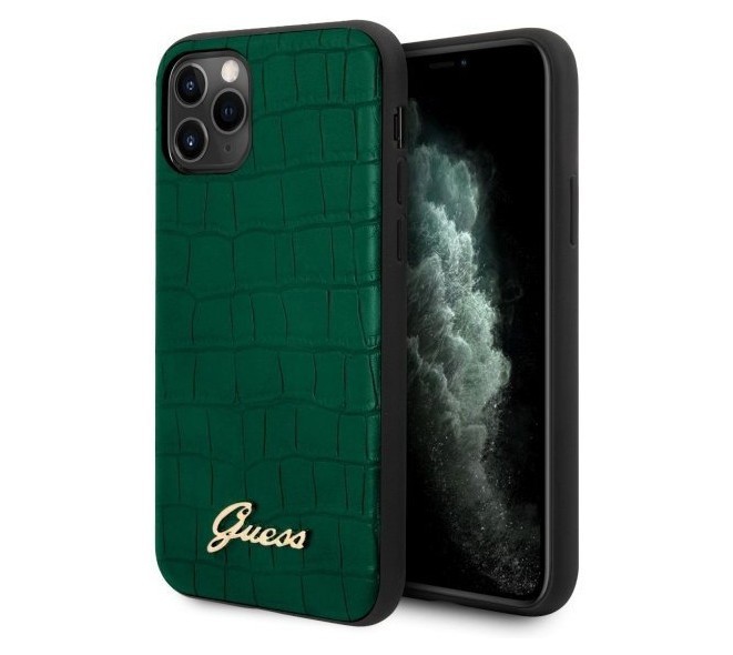 фото Чехол cg mobile guess animal croco with metal logo iphone 11 pro max зеленый