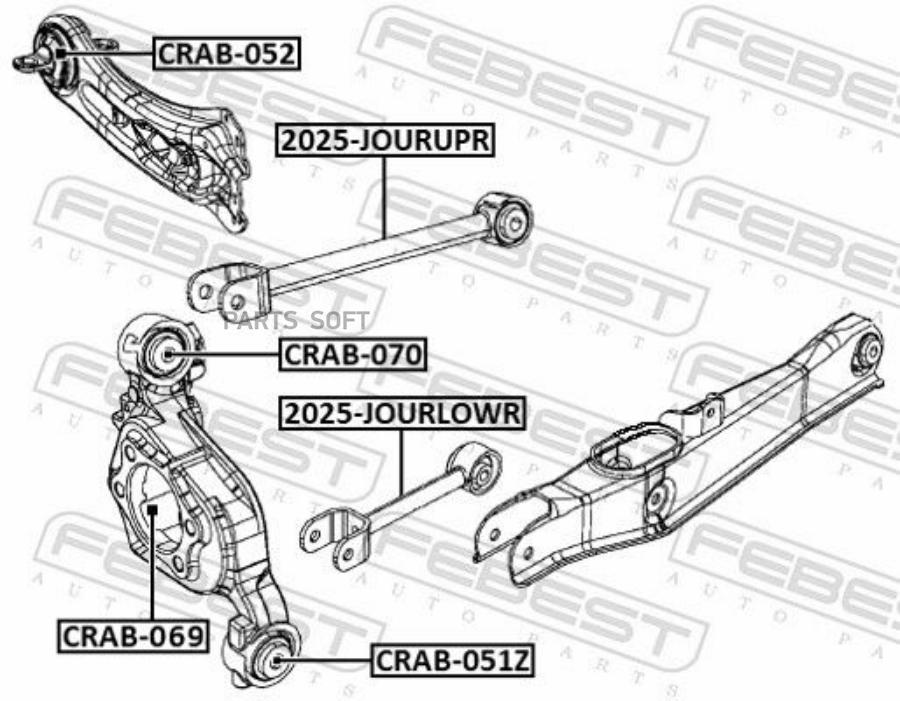 

FEBEST Сайлентблок задней цапфы нижний FEBEST CRAB-069