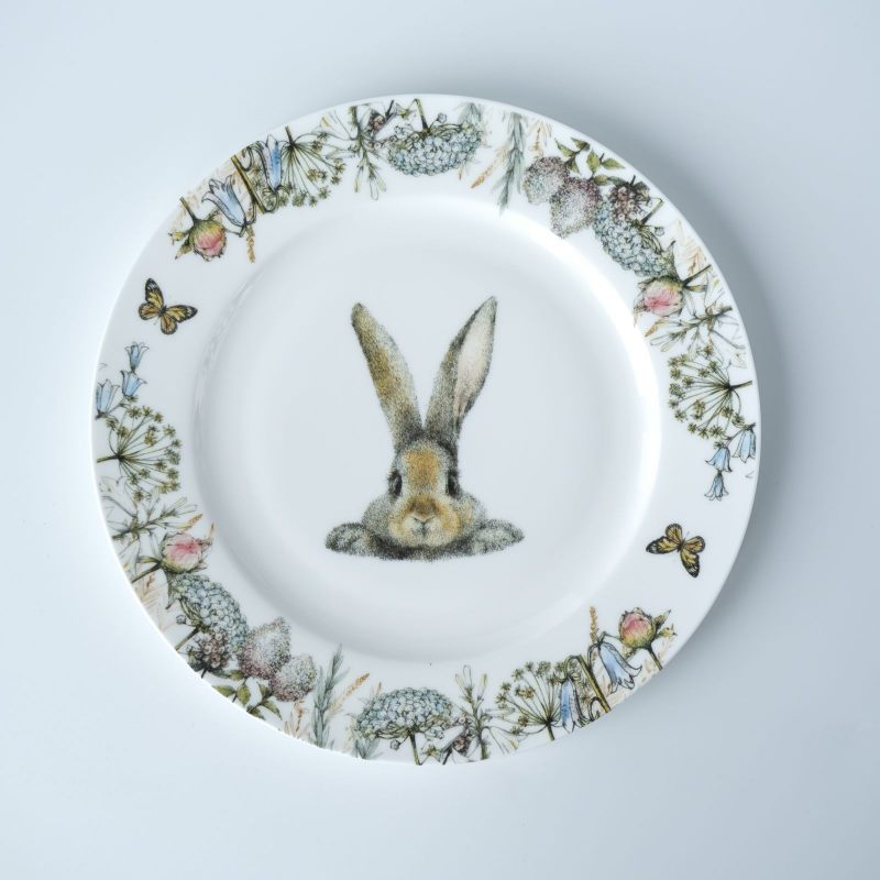 фото Тарелка десертная кролик в цветах myatashop