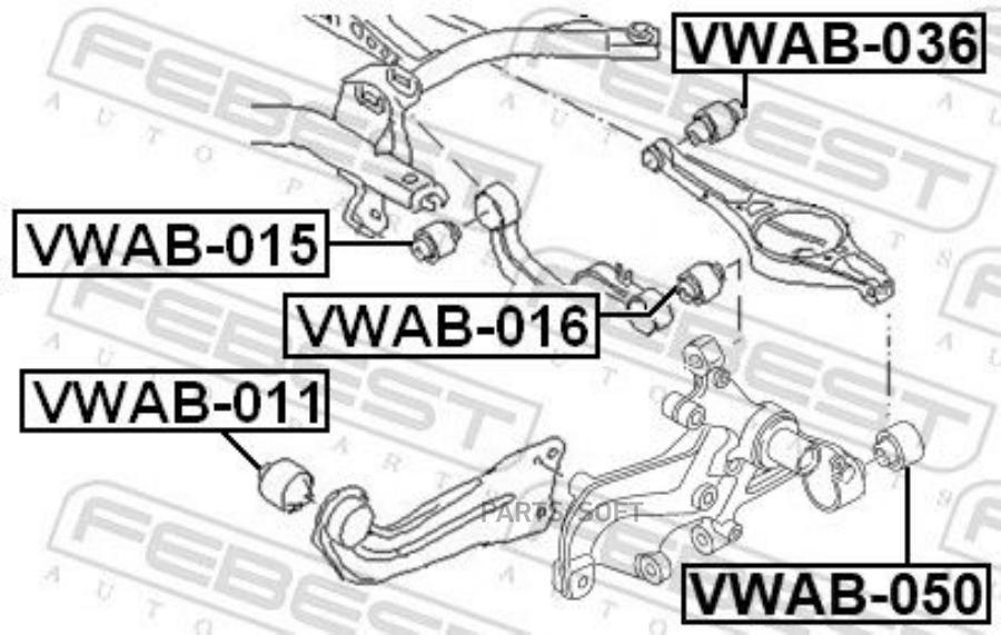 

FEBEST Сайлентблок задней цапфы VW Tiguan II 2016-> FEBEST VWAB-050 FEBEST VWAB-050