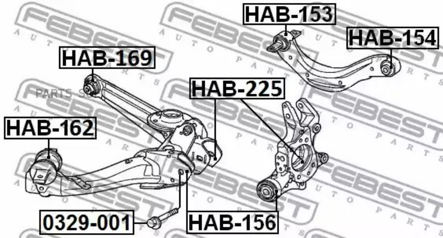 

FEBEST Сайлентблок задней цапфы FEBEST HAB-225