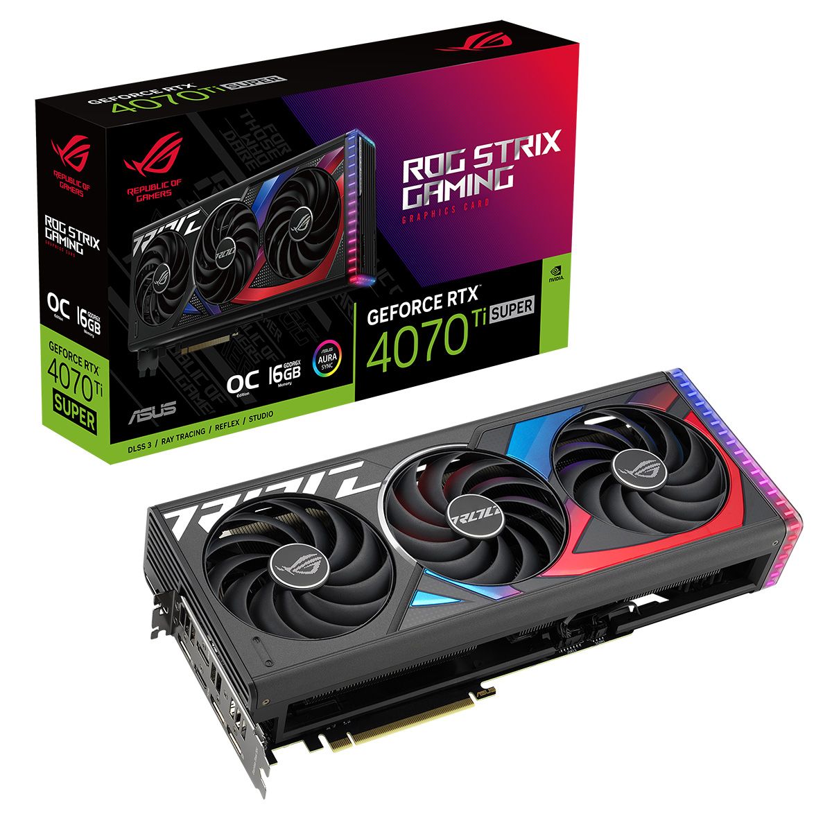 

Видеокарта ASUS NVIDIA RTX 4070 TI Super ROG STRIX 16GB (90YV0KG1-M0NA00), RTX 4070 TI Super ROG STRIX