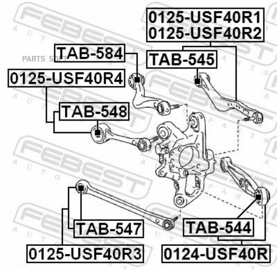 

FEBEST Сайлентблок задней тяги FEBEST TAB-584
