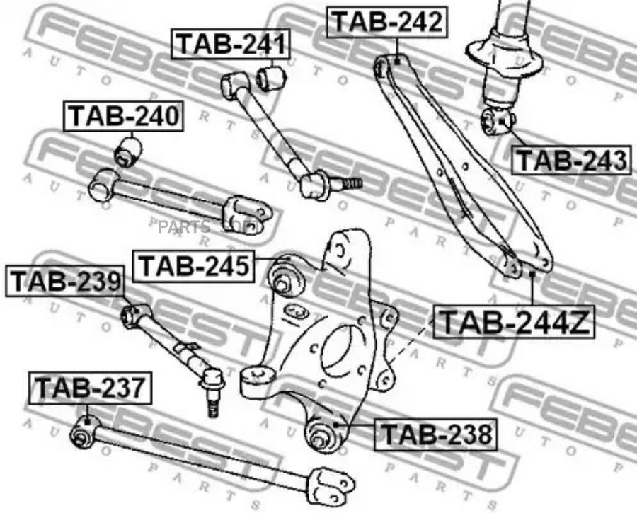 FEBEST Сайлентблок задней тяги FEBEST TAB-242