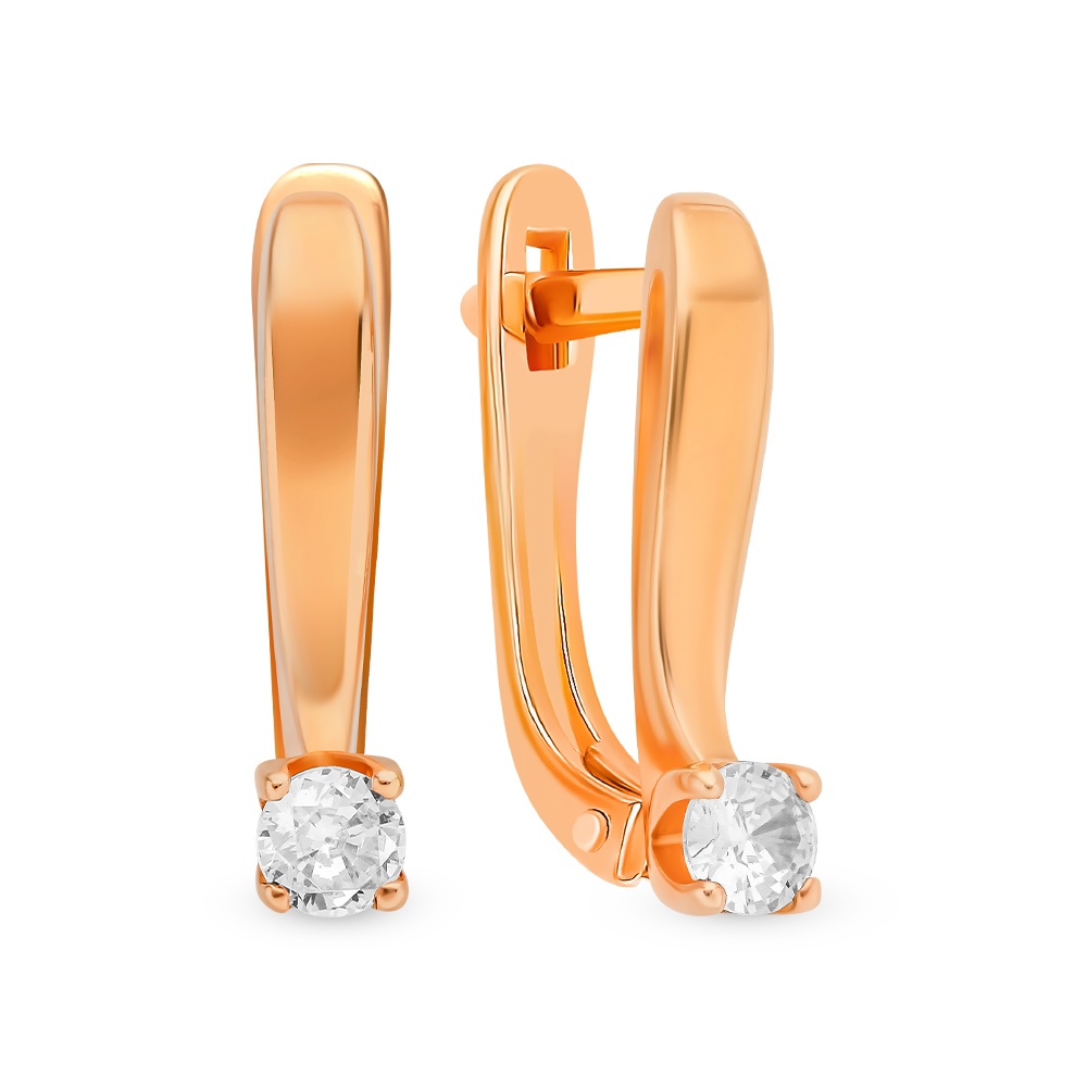 

Серьги из серебра 585Gold 702010454, фианит, 702010454