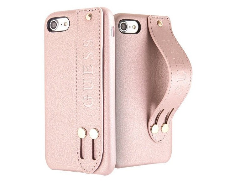 фото Чехол cg mobile guess iridescent with hand strap iphone 7/8/se 2020 розовый