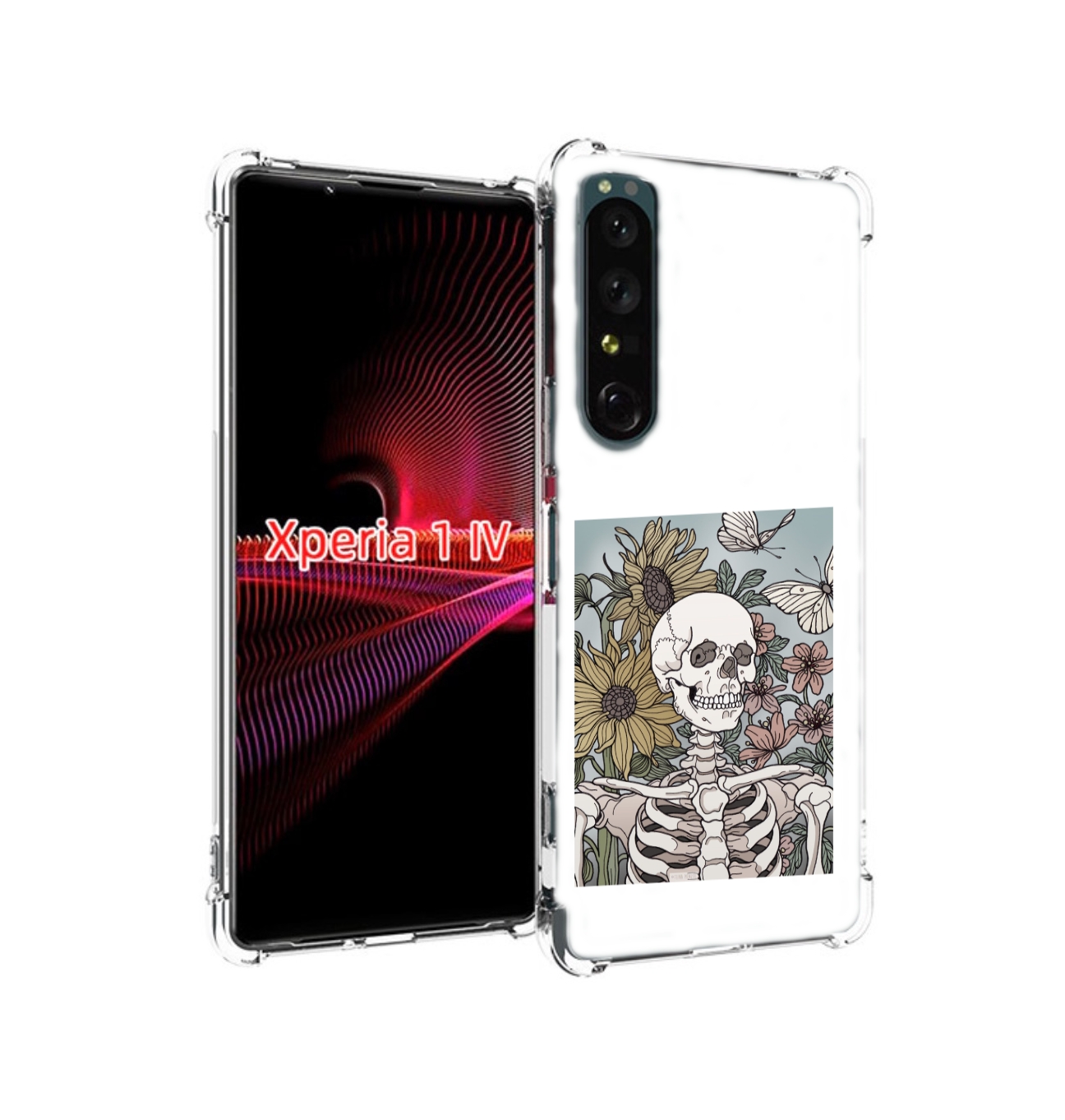 

Чехол накладка MyPads скелетик с подсолнухами для Sony Xperia 1 IV, Прозрачный, Tocco