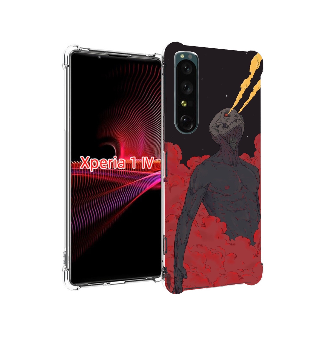 

Чехол накладка MyPads скелет в красном дыму для Sony Xperia 1 IV, Прозрачный, Tocco