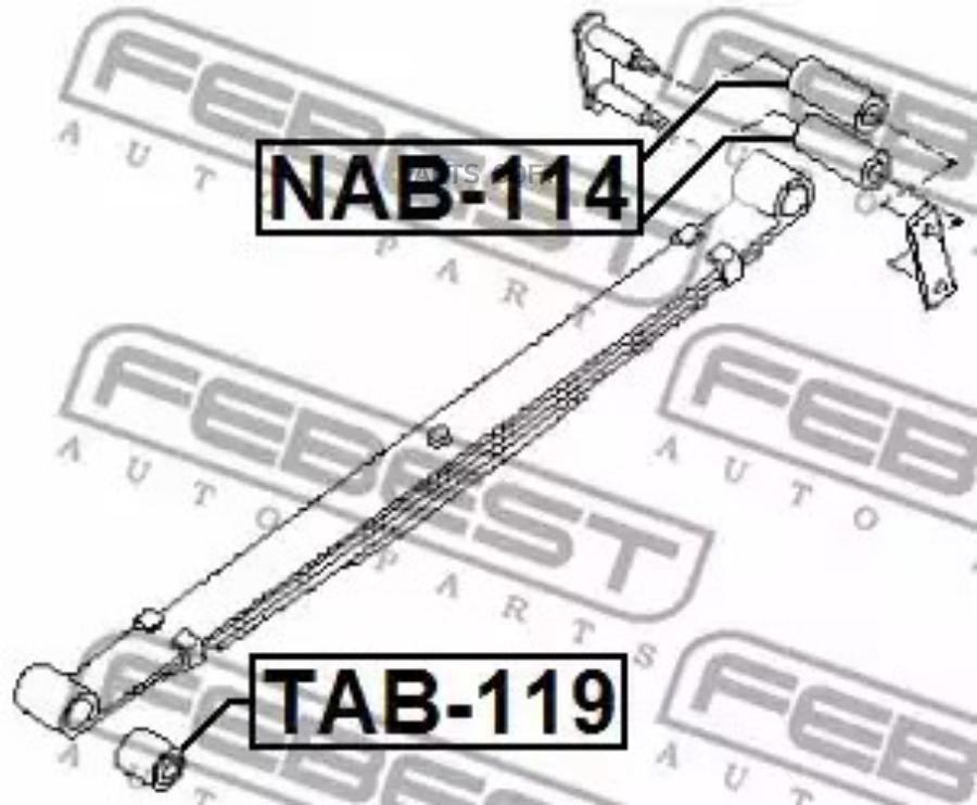 

FEBEST Сайлентблок задней рессоры FEBEST NAB-114