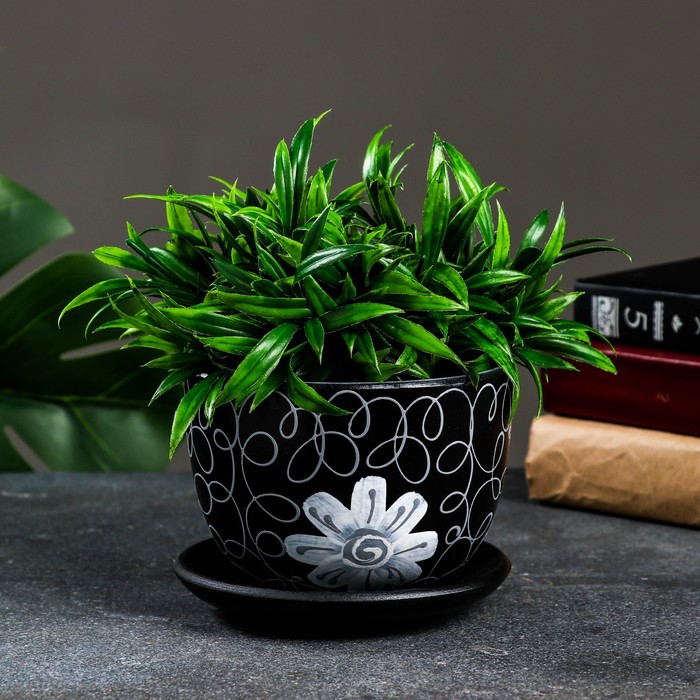 

Цветочный горшок Анемона 0,5 л черный 1 шт., Анемона