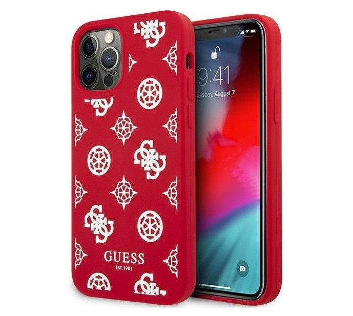 фото Чехол cg mobile guess liquid silicone peony iphone 12/12 pro красный