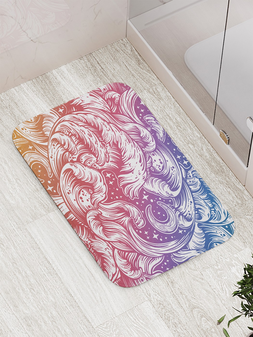

Коврик противоскользящий для ванной, сауны, бассейна, 77х52 см bath_90501 JoyArty