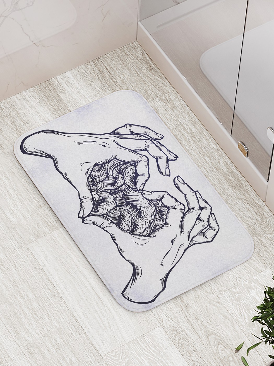 

Коврик противоскользящий для ванной, сауны, бассейна, 77х52 см bath_90499 JoyArty