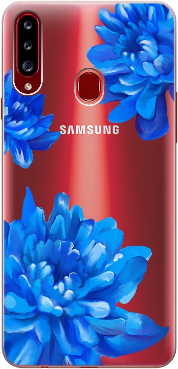 

Чехол на Samsung Galaxy A20s с принтом "Amazing Asters" прозрачный, Прозрачный;голубой, 5360