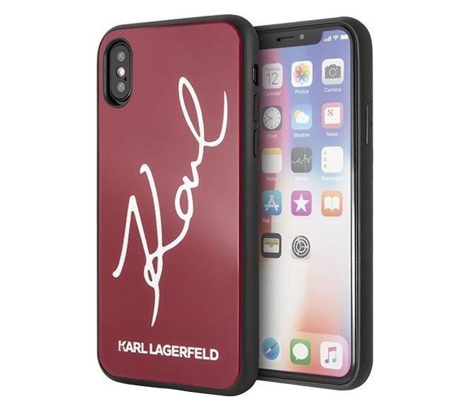 фото Чехол cg mobile karl lagerfeld double layer karl signature glitter iphone x/xs красный