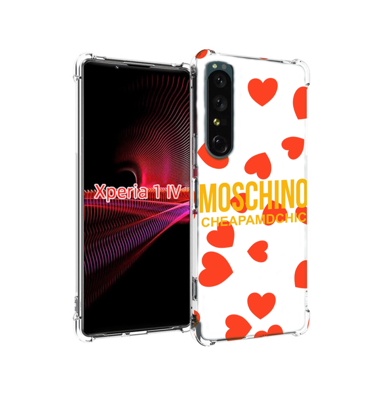 

Чехол накладка MyPads сердца-москино для Sony Xperia 1 IV, Прозрачный, Tocco