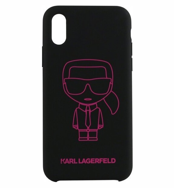 фото Чехол cg mobile karl lagerfeld liquid silicone ikonik iphone xs max черный/розовый