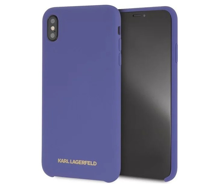 фото Чехол cg mobile karl lagerfeld silicone collection gold logo iphone x/xs фиолетовый