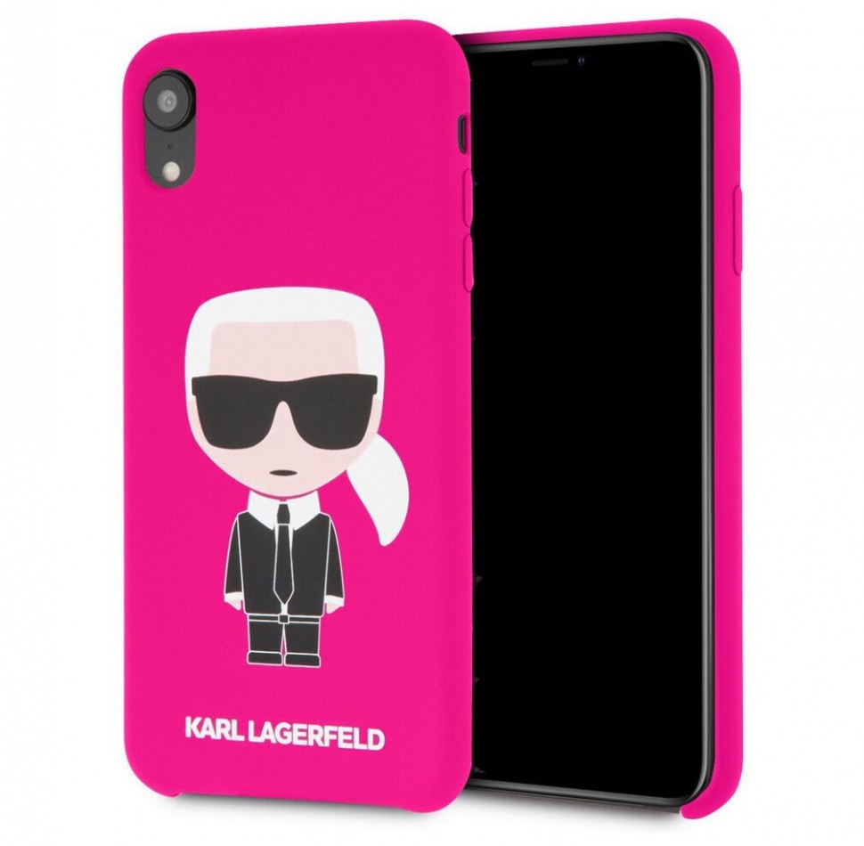 фото Чехол cg mobile karl lagerfeld liquid silicone iconic karl iphone xr фуксия