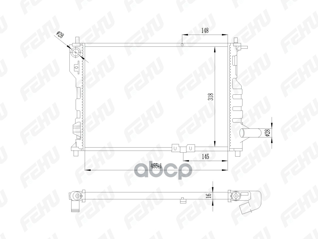 FEHU FRC1066 Радиатор охлаждения Chevrolet Spark (05-) M/A  () 1шт