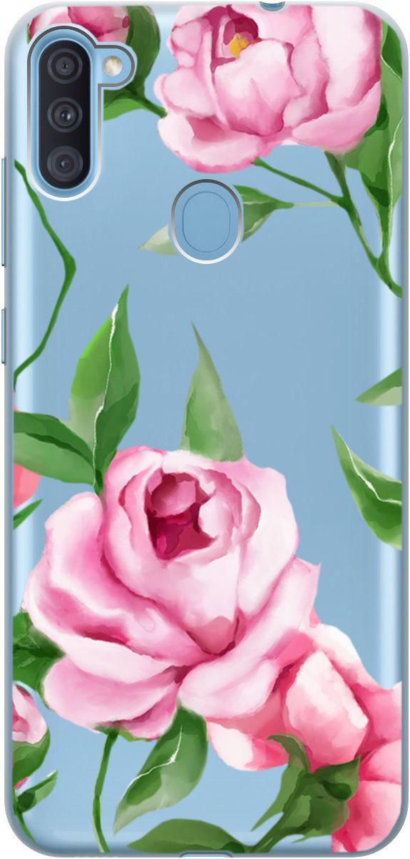 

Чехол на Samsung Galaxy A11/M11 "Amazing Peonies" прозрачный, Прозрачный;розовый, 5351
