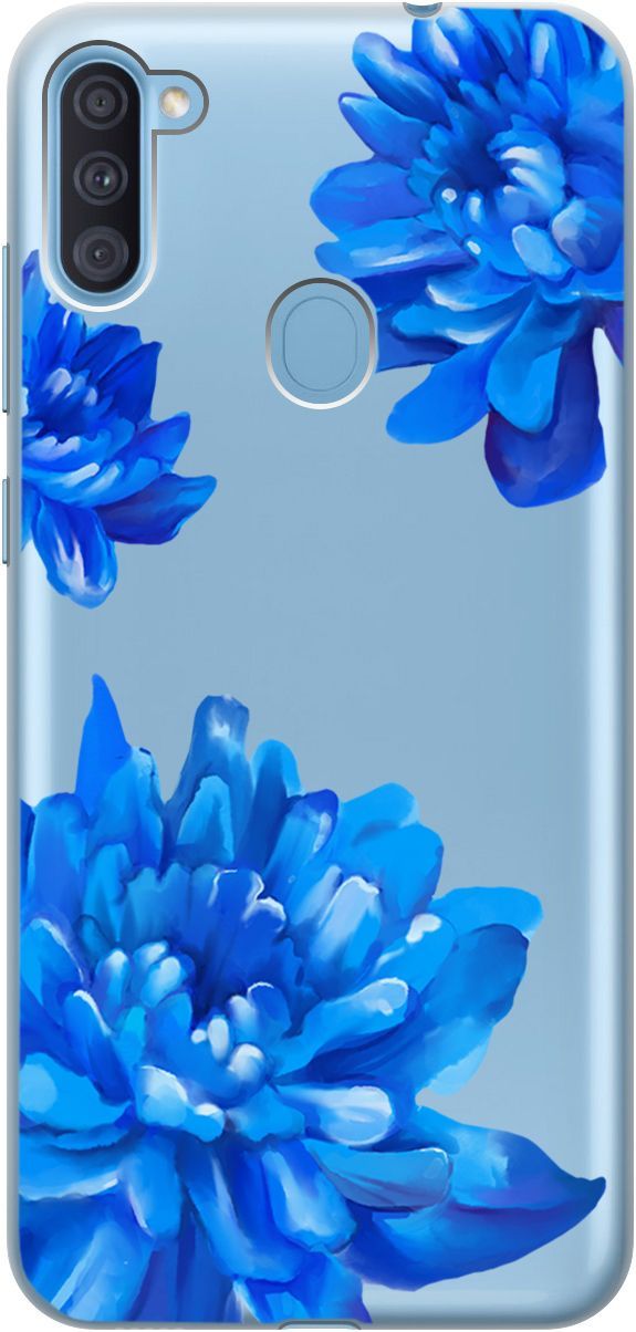 

Чехол на Samsung Galaxy A11/M11 "Amazing Asters" прозрачный, Прозрачный;голубой, 5351