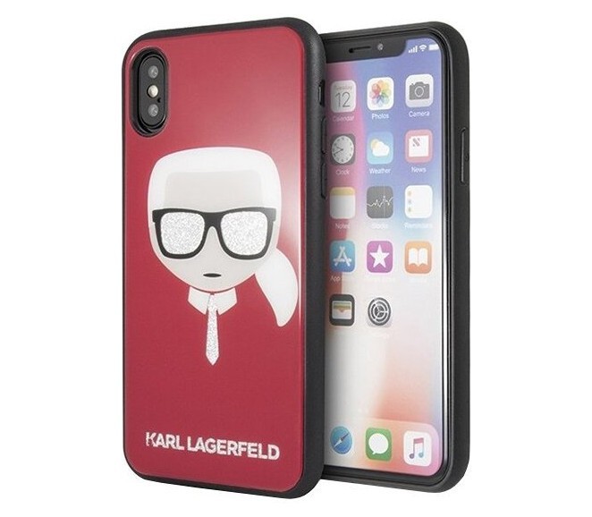 фото Чехол cg mobile karl lagerfeld double layer glitter iphone x/xs красный