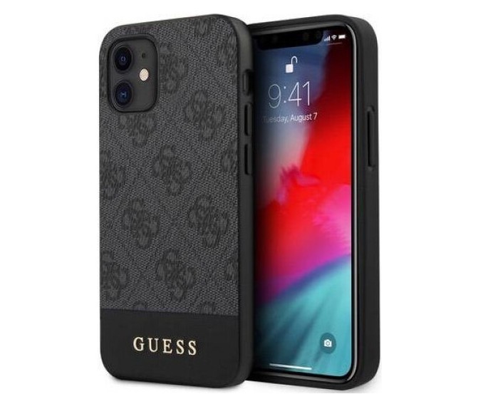 фото Чехол cg mobile guess 4g stripe metal logo iphone 12 mini серый