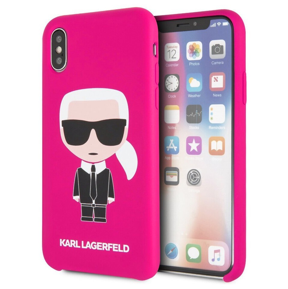 фото Чехол cg mobile karl lagerfeld liquid silicone iconic karl iphone x/xs фуксия