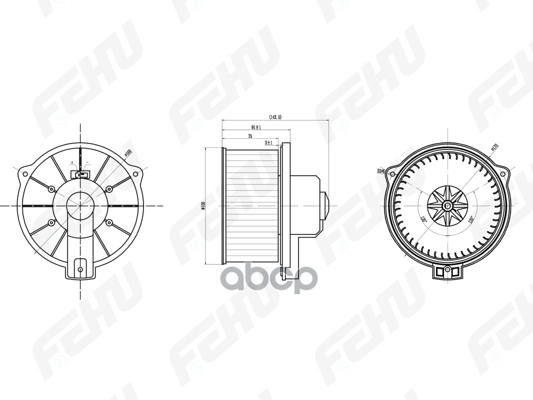 

Электровентилятор Отопителя Для Toyota Corolla (01-) FEHU ffh1155