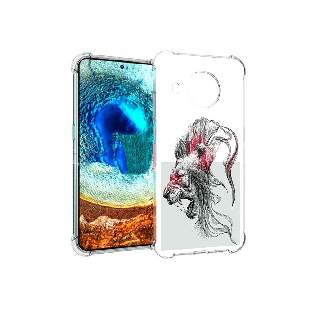 

Чехол MyPads Tocco для Nokia X20 разъяренный лев (PT159436.101.576), Прозрачный, Tocco